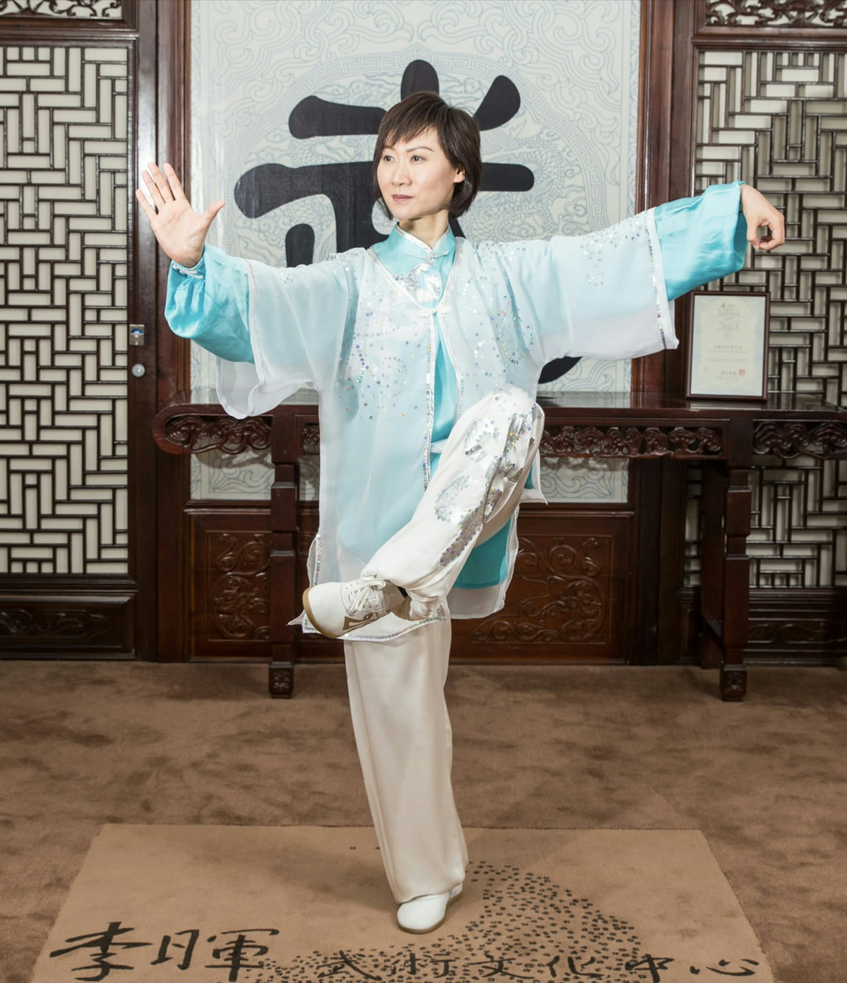 呂家寶導師示範太極拳平衡動作